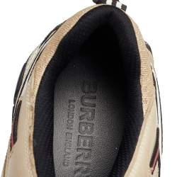 Burberry Beige Leather And Mesh RS5 Low Top Sneakers Size 44