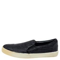 Burberry Black Woven Raffia Slip On Sneakers Size 41