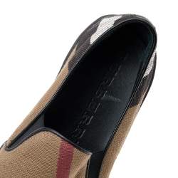 Pre Owned Burberry Brown/Black Canvas Gauden Slip on Sneakers Size 39