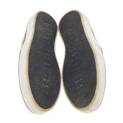Pre Owned Burberry Brown/Black Canvas Gauden Slip on Sneakers Size 39