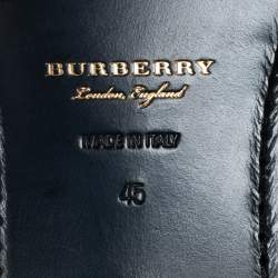 مملوكة مسبقًا Burberry Dark Blue Leather Bedmoore Fringe Detail Penny Loafers Size 45