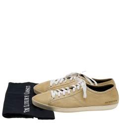 Burberry Beige Leather Low Top Sneakers Size 43