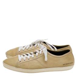 Burberry Beige Leather Low Top Sneakers Size 43
