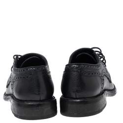 مملوكة مسبقًا حذاء بروغي بربري رايفورد جلد أسود غير متماثل مقاس 43