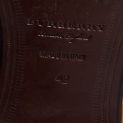 Burberry Brown Suede Solway Chain Detail Slip On Loafers Size 42