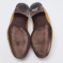Burberry Brown Suede Solway Chain Detail Slip On Loafers Size 42