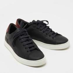 Pre Owned Burberry Black Leather Low Top Sneakers Size 41