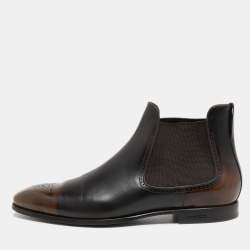 Burberry Two Tone Leather Chelsea Boots Size 46