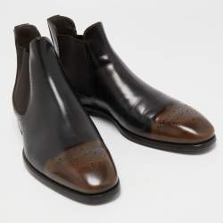 Burberry Two Tone Leather Chelsea Boots Size 46