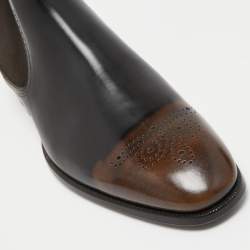 Burberry Two Tone Leather Chelsea Boots Size 46