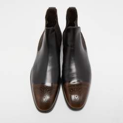 Burberry Two Tone Leather Chelsea Boots Size 46