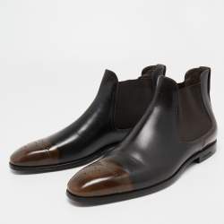 Burberry Two Tone Leather Chelsea Boots Size 46