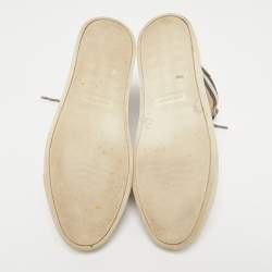 مملوكة مسبقًا Burberry Brown Suede, Leather and Nova Check Canvas High Top Sneakers Size 43