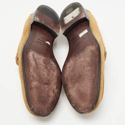 Burberry Brown Suede Solway Chain Detail Slip On Loafers Size 43
