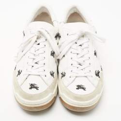Burberry White Leather Timsbury Low Top Sneakers Size 44.5 