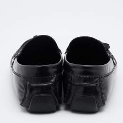 Pre Owned حذاء لوفرز بربري كينغتاون درايفر جلد أسود مقاس 43