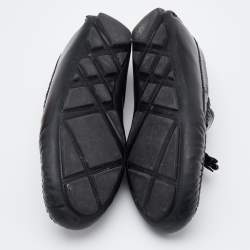 Pre Owned حذاء لوفرز بربري كينغتاون درايفر جلد أسود مقاس 43