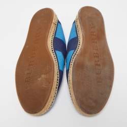 Burberry Blue Canvas Slip On Espadrille Flats Size 42.5