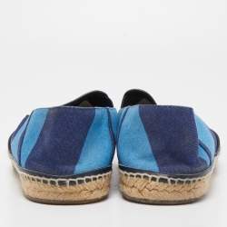 Burberry Blue Canvas Slip On Espadrille Flats Size 42.5