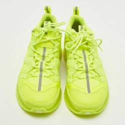 Pre Owned Burberry Neon Yellow Leather and Fabric Union Low Top Sneakers Size 40