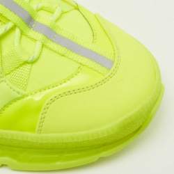 Pre Owned Burberry Neon Yellow Leather and Fabric Union Low Top Sneakers Size 40