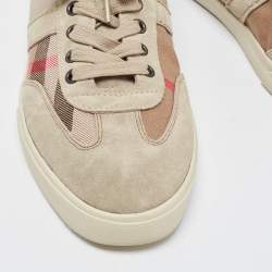 Pre Owned Burberry Grey  Suede and Novacheck Canvas Low Top Sneakers Size 43