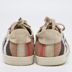 Pre Owned Burberry Grey  Suede and Novacheck Canvas Low Top Sneakers Size 43