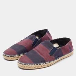 Burberry Two Tone Canvas Hodgeson Slip On Espadrilles Size 44