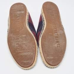 Burberry Two Tone Canvas Hodgeson Slip On Espadrilles Size 44