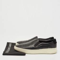 Burberry Black Leather Slip On Sneakers Size 43