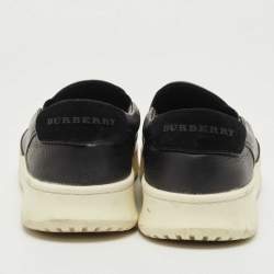 Burberry Black Leather Slip On Sneakers Size 43