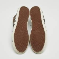 Pre Owned Burberry Brown/Black Leopard Print Canvas Larkhall High Top Sneakers Size 42