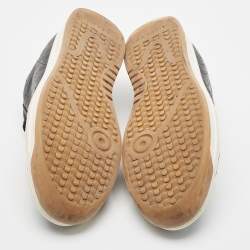 مملوكة مسبقًا Burberry Black Perforated Check Leather Westford Low Top Sneakers Size 44.5