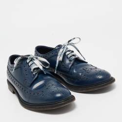 Burberry Blue Brogue Leather Alexton Lace Up Oxford Size 42.5