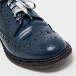 Burberry Blue Brogue Leather Alexton Lace Up Oxford Size 42.5