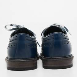 Burberry Blue Brogue Leather Alexton Lace Up Oxford Size 42.5