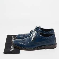 Burberry Blue Brogue Leather Alexton Lace Up Oxford Size 42.5