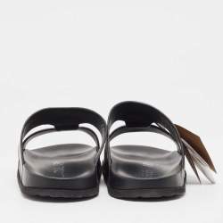 Burberry Black Leather Abonw Flat Slides Size 43