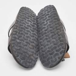Burberry Black Leather Abonw Flat Slides Size 43