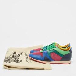 Burberry Multicolor Leather and Mesh Low Top Sneakers Size 41