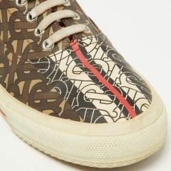 Burberry Multicolor Brown TB Monogram Coated Canvas Sneakers Size 42