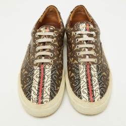 Burberry Multicolor Brown TB Monogram Coated Canvas Sneakers Size 42