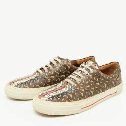 Burberry Multicolor Brown TB Monogram Coated Canvas Sneakers Size 42