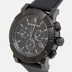 Burberry Black PVD Coated Stainless Steel Rubber Trench BU2301 Men's Wristwatch 42.50 mm