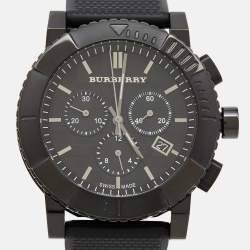 Burberry Black PVD Coated Stainless Steel Rubber Trench BU2301 Men's Wristwatch 42.50 mm