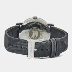Burberry Grey Stainless Steel Canvas The City BU1758 Men's Wristwatch 38 mm