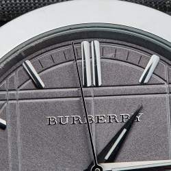 Burberry Grey Stainless Steel Canvas The City BU1758 Men's Wristwatch 38 mm