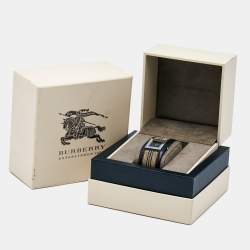 Burberry Black Stainless Steel Leather Signature BU4004 Women's Wristwatch 22 mm  