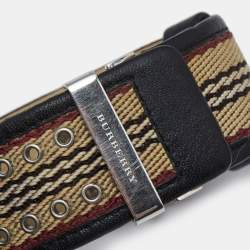 Burberry Black Stainless Steel Leather Signature BU4004 Women's Wristwatch 22 mm  