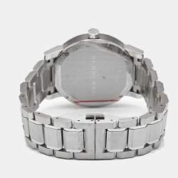 Pre Owned Burberry Black Dial Stainless Steel The City BU9901 Men's Wristwatch 42 mm 